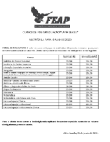 FEAP Preços 2020 – Pós-Graduação Lato Sensu 2020