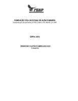 Edital Processo Seletivo 2021 (VAGAS REMANESCENTES)