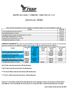 TABELA DE VALORES VESTIBULAR 2026.1
